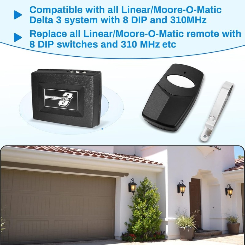 5-Pack DTC for Linear Delta 3 Garage Door Remote 8