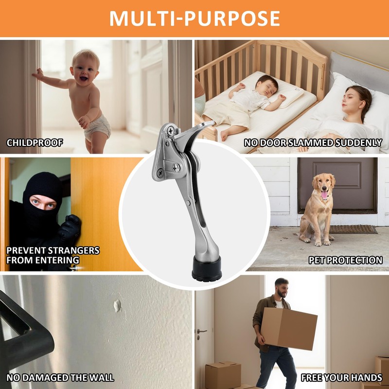 Malimali Kickdown Door Stoppers for Bottom of Door, 4" Height