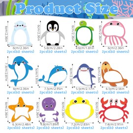 Pack of 24 Sticky Notes, Small Sticky Notes Children, Cartoon Animal Sticky Notes, Cute Mini Sticky Notes, School Supplies, Animal-shaped Sticky Note Pad, Ideal Office, Gifts Children, Party Bags