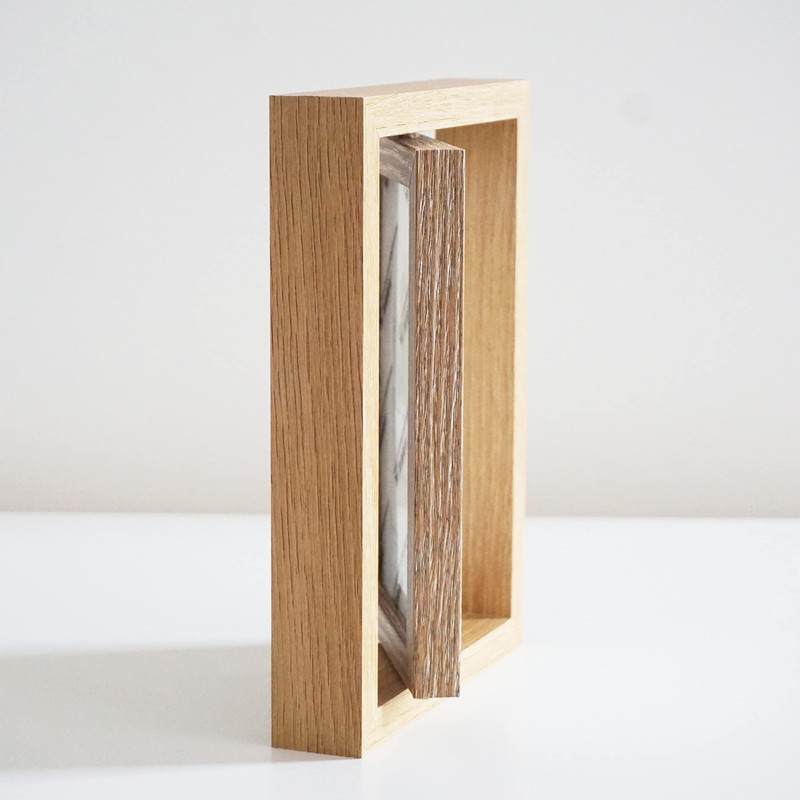 PLUSCHEN 4x6 Spinning Picture Frame Rotating Photo Frame Vertical or