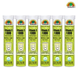 Sun Life [Department Store Store Brand] Sun Life Effervescent Vitamin C 1000 Lemon &amp; Lime Flavor 20 Tablets 6 Bottles