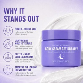 Overnight Toning Whip, Skin Tightening Cream for Body, Body Firming Cream for Arms, Legs, Belly, Glutes and Torso, Helps Reduce Fine Lines and Firm the Skin, Lift and Tone, Sutable for All Skin Types