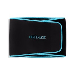 HigherDOSE Stomach Sweat Band - Waist Trainer for Women & Men - Helps Support Core & Lower Back - Locks in Heat & Amplifies Sweat - Pairs Well with Castor Oil for Detox Support (M/L)