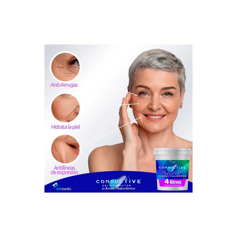 Gel Conductor Ácido Hialurónico Antiedad Facial Corporal 4l