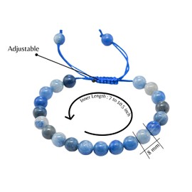 Blue Aventurine Bracelet for Women Men's Gifts - Protection Healing Crystal Bracelet - 8mm Gemstone Beaded Adjustable Bracelet Pulseras Para Hombres Mujer Stocking Stuffers