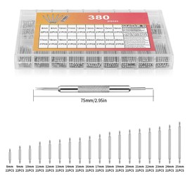 380 Pcs Watch Link Removal Kit Tool, Watch Spring Bar Tool for Watch Strap Link Pins, Watch Strap Pins, Watch Repair Kit, Spring Bars for Watch Strap Bands Repair Tool, Watch Link Removal Pins