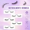 Kit Pestañas Magnéticas 5 Pares Reutilizables Sin Pegamento Fácil De
