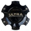 Ultra Motorsports 6 Lug Gloss Black Wheel Center Cap (Qty