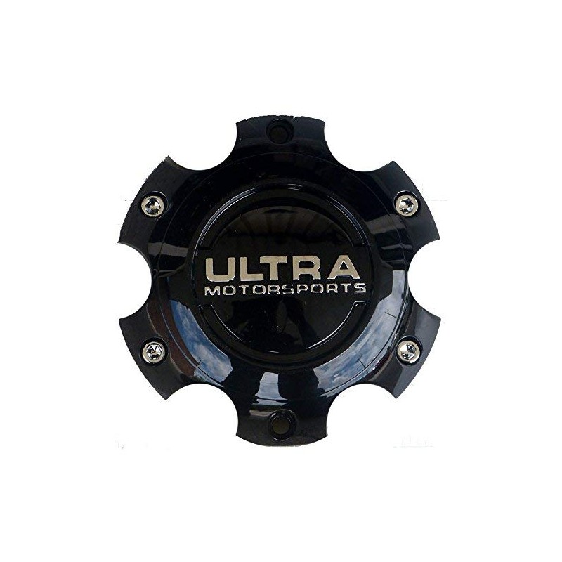 Ultra Motorsports 6 Lug Gloss Black Wheel Center Cap (Qty