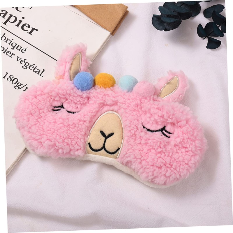 Outanaya 2Pcs Cartoon Animal Eye Masks Plush Eye Covers for