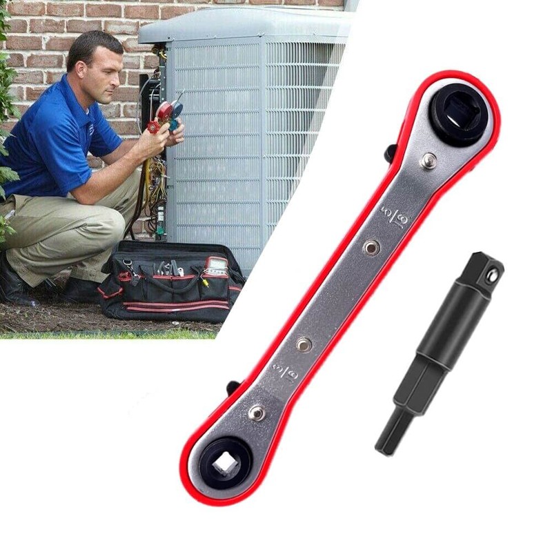 LDCRE HVAC Service Wrench Set, Air Conditioner Valve Curved Ratchet