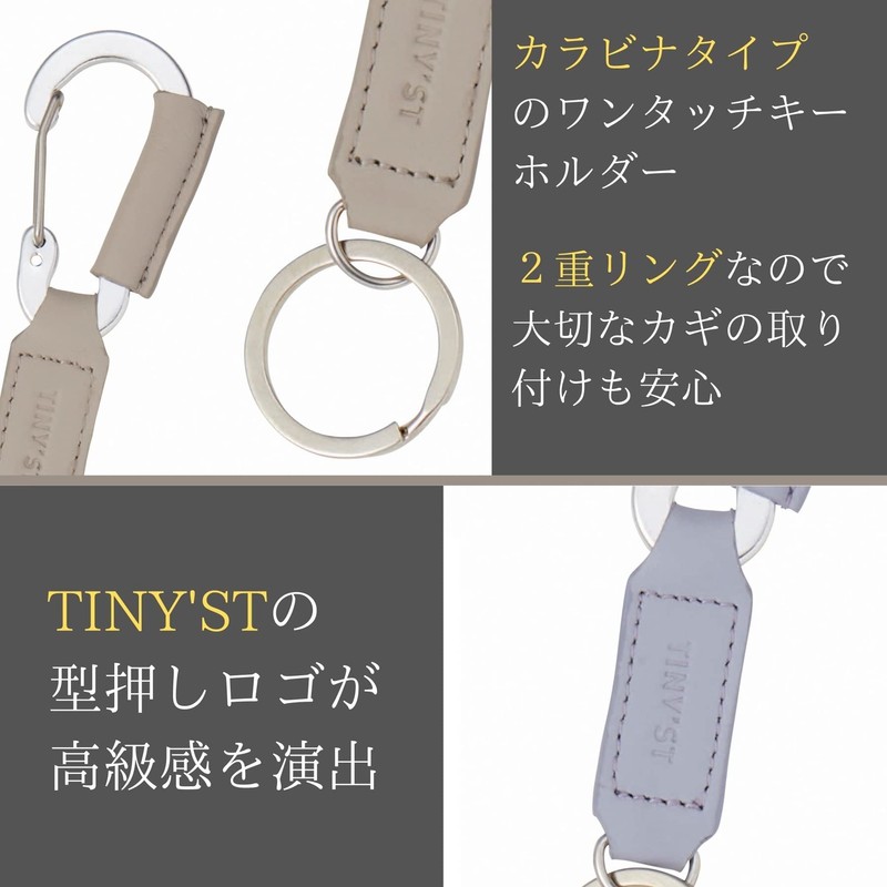 Raymei Fujii NK1079J Keychain, Tinist with Carabiner, Beige