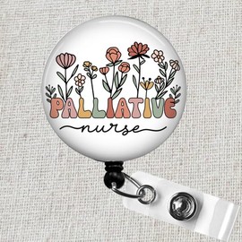 Palliative Nurse Badge Reel, National Hospice and Palliative Care Month Gifts, Elegant Floral Palliative Nurse Badge ID Holder, Compassionate Nursing Thank You Gift, Essential Healthcare Worker Badge