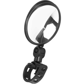 360° Rotatable Bike Mirror – Black Adjustable Convex Handlebar Safety Mirror for Mountain & Road Bikes, Wide-Angle Rearview Acrylic Mirror for Safe Cycling, Shockproof Bicycle Rear View Mirror（1pc）