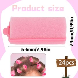 24pcs Foam Hair Rollers, Sponge Hair Rollers Flexible Sleeping Curlers Soft Hairdressing Curlers, Curvy Wavy Hairstyle Curling Styling Tools Use For Long Short Ladies And Children