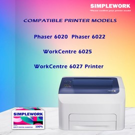 SIMPLEWORK Toner Cartridge Compatible for Xerox Phaser 6020 Phaser 6022 Workcentre 6027 Workcentre 6025 Cyan (106R02756 Toner (1 Pack ), P6022