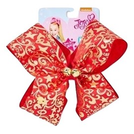 Jojo Siwa Gold & Red Jingle Bells Holiday Chirstmas Hair Dance Fashion Bow