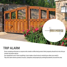 Perimeter Trip Alarm, Camping Trip Wire Alarm Device Aluminium Alloy for Property Safety, Early Warning Security System, Loud Sound Perimeter Defense Device for Camping Safety