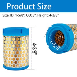 Ceukius 2 Pack 17 083 21 Air Filter with Pre Filter Compatible with Kohler CH395 CH440 Command Pro 14 HP Engines, Replaces # 17 083 03-S,17 083 21-S,17 883 01-S1,17 083 32-S,17 883 03-S1