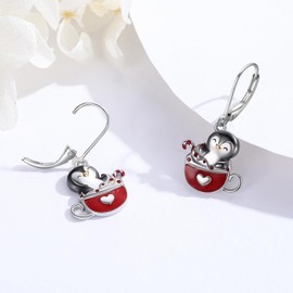 ABIGY Penguin Earrings 925 Silver Penguin Animal Earrings Penguin Earrings Jewellery Penguin Jewellery for Women, Sterling Silver, No Gemstone