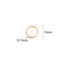BEADIA 18K Gold Plated Jump Rings Non Tarnish 7mm 300pcs for Jewelry Making Findings
