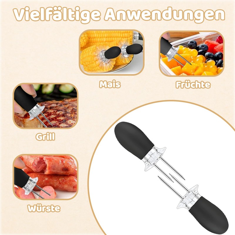Corn on the Cob Skewers, Pack of 12 Stainless Steel
