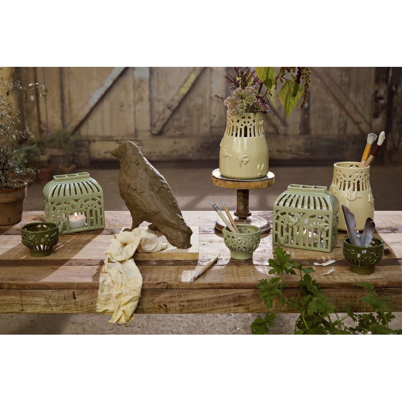 Kähler Design Orangery Garden 691203 Tea Light Holder Ceramic Green