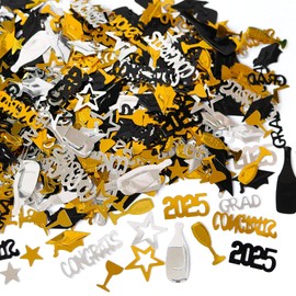 Graduation Decoration Confetti Black Gold, Graduation Hat Confetti, Bachelor Hat Graduation Party Decoration, Exam Passed Decoration, Graduation Confetti Decoration for Congratulations Degrees Passed