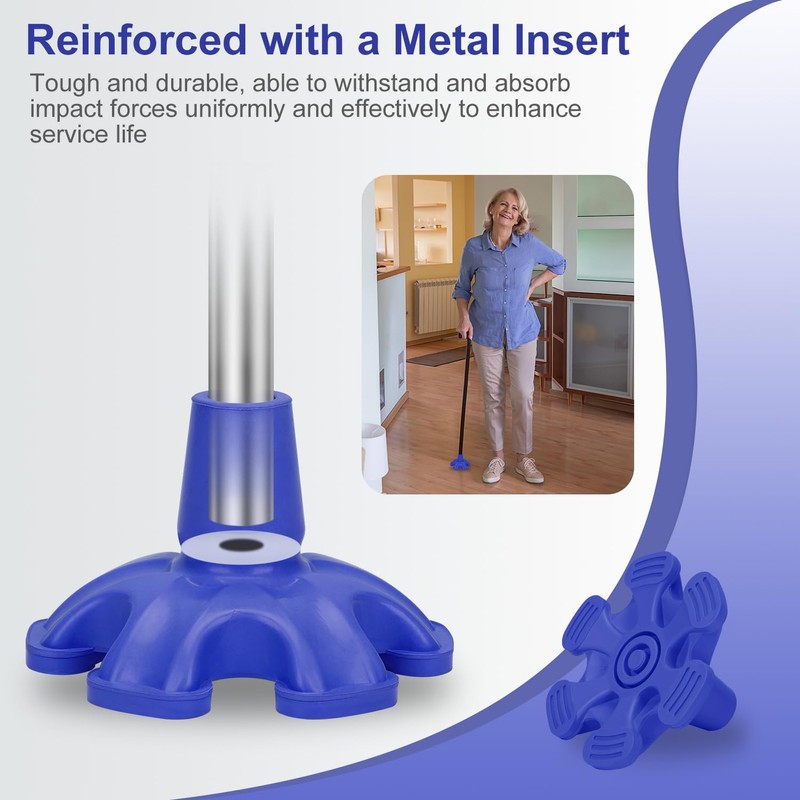 supregear Cane Tip - Self Standing 6 Prong Support Rubber