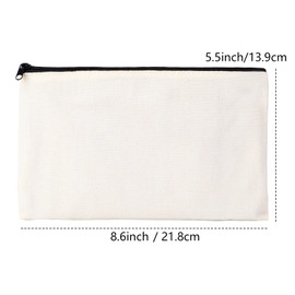 TONITTO 16 Pcs Canvas Zipper Pouch Bags Canvas Makeup Bags Blank DIY Craft Bags for Travel DIY Bags and DIY Gifts