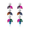 Clearine Rhinestone 3 Layers Marquise Leaf Cluster Dangle Earrings for