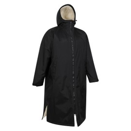 Mountain Warehouse Tidal Mens Waterproof Changing Robe - Windproof & IsoTherm Swimwear with Taped Seams & UPF 50+ - Best for Beach, Swimming & Pool Black S