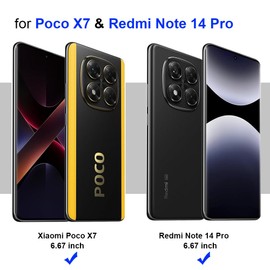 QUIETIP Case Compatible with Poco X7 & Redmi Note 14 Pro 5G,Metal Frame + PC Frosted Surface Back Cover,Silver