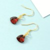 Magicbax 18K Gold Love Red Heart Cubic Zirconia Dangle Drop