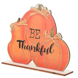FELTECHELECTR Wooden Pumpkin Table Sign for Autumn Decor Rustic Fall Pumpkin Adornment for Thanksgiving Creative Harvest Decoration
