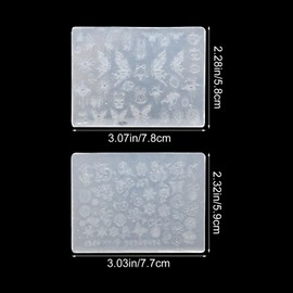 yueton 2Pack Flower Butterfly Nail Art Silicone Molds Cute Cartoon Nail Mold Embossed Nail Stencils Handmade Carving Nail Sticker Molds Nail Decor Tool