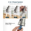 APPASO 3 Hole Kitchen Faucet with Pull Down Sprayer Brushed
