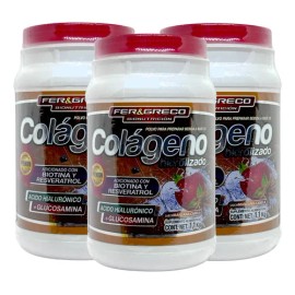 Colágeno Hidrolizado Glucosamina Biotina Manzana Canela 3 Pz Sabor Manzana/Canela