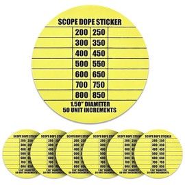 7 Pack Scope DOPE Sticker for Long-Range Shooting- Rifle Scope Sticker Can Be Used with Range Card and Dope Cards for Shooting -1.5 Inch Diameter- Fits Most Scope Caps - Made in The USA