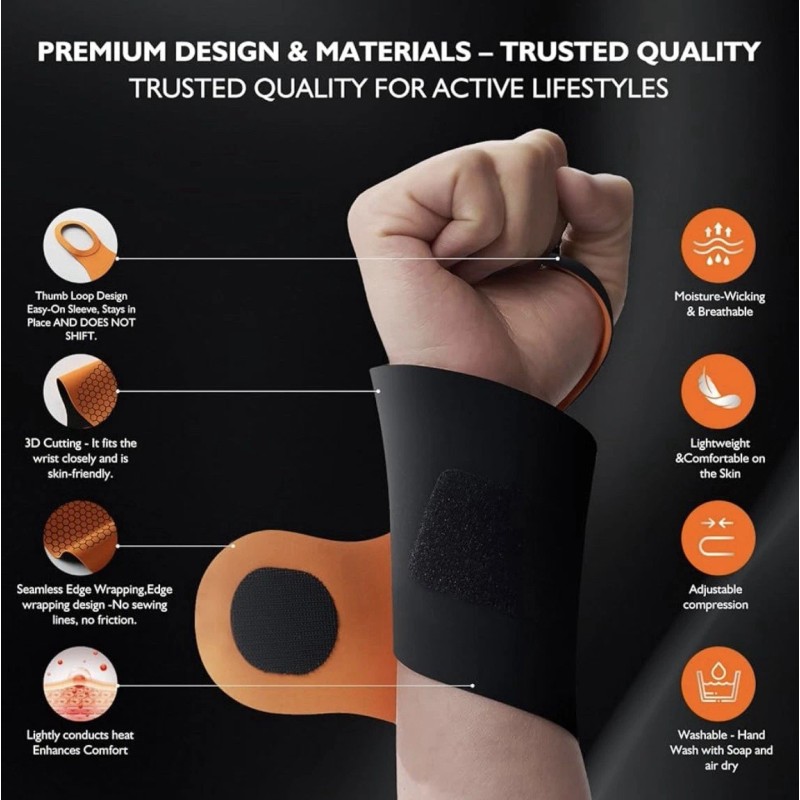 Dr Spring Sports Reversible Thumb Wrist Brace - Black
