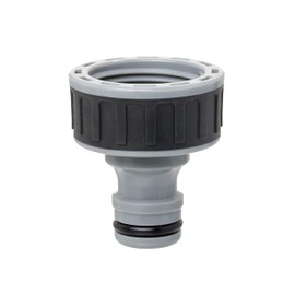 TATAY Garden Hose Famale Tap Connector 3/4" Premium, Universal Tap Connector, Solar Protection, Easy Installation, Grey - Black