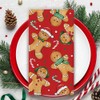 Croar Merry Christmas Gingerbread Man Red Kitchen Dish Towels Set