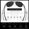 GQUEEN Classic Military Style Pilot Polarized Sunglasses Spring Hinges Al-Mg