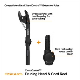 Fiskars XtendControl Pruning Head and Cord Reel with Linear Double-Pulley System, Quick-Adjust Pull-Cord Handle, Compatible with XtendControl Extension Poles (Pole Not Included)