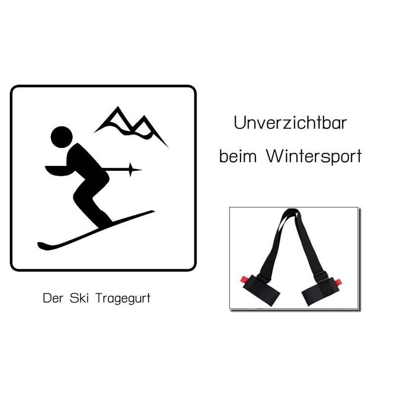 Ski Carry Strap Shoulder Back Children Adults Ski Carry Ski