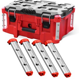 Alpha Engineered Threaded Replacement Packout Rails 7.7” (195mm) Compatible with Milwaukee Packout Tool Box 48-22-8425 Includes End Caps - Heavy Duty Aluminum Rails - Fits Packout Accessories – Silver