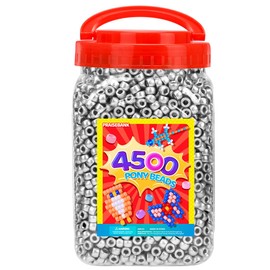 Pony Beads, 4500pcs 6x9mm, Wholesale Beads, Bracelets Jewelry Making, Arts & Crafts(Silver)
