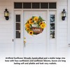 15 Inch Sunflower Wreath for Front Door Artificial Sunflower Wreath