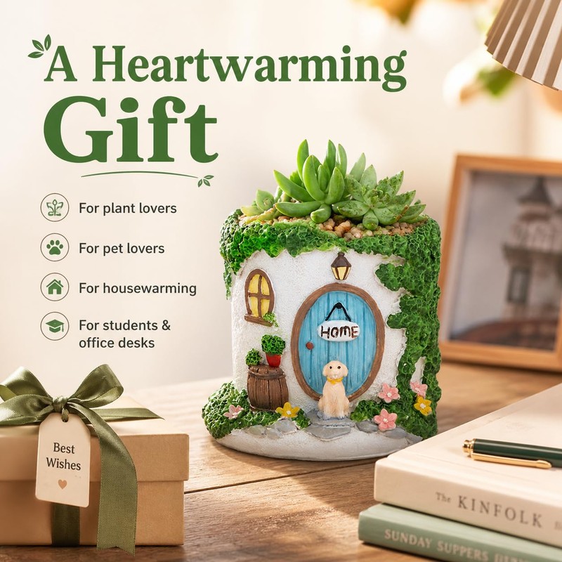Dog House Succulent Planter for Plants Alternative