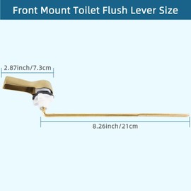 Hygie Rinse Metal Toilet Handle Replacement, Universal Front Mount, Brushed Gold Toilet Lever Flusher with Stainless Steel Flapper Chain, Toilet Repair Kit